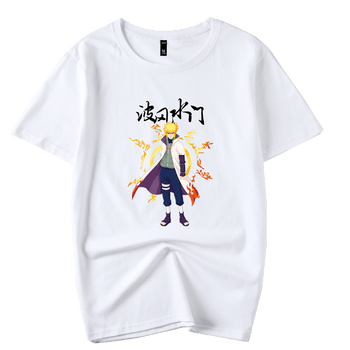 怒风夏季动漫卡通火影忍者男短袖t恤潮装青少年衣服水门白色l