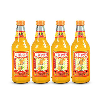 广州1985老汽水8090后怀旧饮料碳酸汽水瓶装整箱老牌子 桔子味358ml4