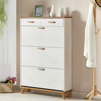 【京东家装节】鞋柜 现代简约实木家用翻斗薄鞋柜简约现代门厅柜17cm