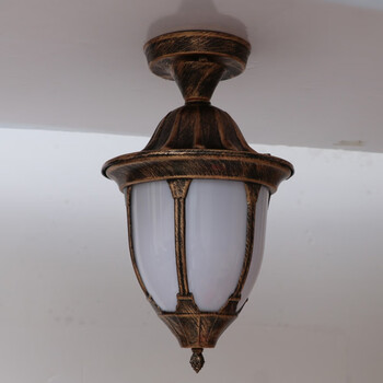 大门口吊灯 欧式led户外防水复古吊灯别墅室外阳台过道走廊庭院大门口