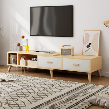 电视机柜北欧小户型背景墙柜 【柜门款】田园橡木色 暖白(120-198)