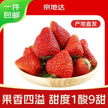 京地达 四川草莓 水果礼盒生鲜 净重1.2斤 单果15g+ 源头直发包邮