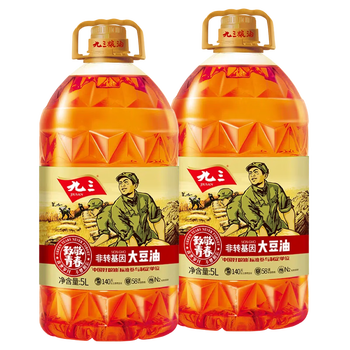 九三非转基因 三级大豆油5L*2 致青春系列 食用油