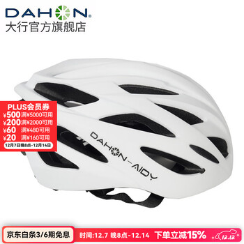 大行（DAHON）骑行头盔男女休闲通勤自行车头盔一体成型通风透气安全帽头盔 哑白色 L码（适合头围58cm-61cm）