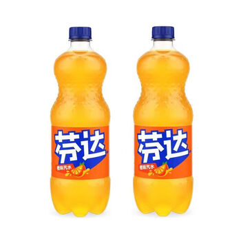 可口可乐 Coca-Cola 汽水碳酸饮料 大瓶装 芬达橙味汽水1L*2瓶