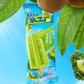 伊利冰工厂 猕猴桃羽衣甘蓝味棒冰70克*6支