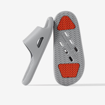 Chokichoki防滑凉拖鞋浴室洗澡EVA鞋老人孕妇舒适居家拖鞋宽松透气疏水男女 灰色 44-45 (280mm)