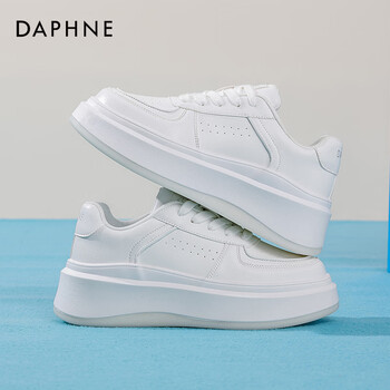 达芙妮厚底小白鞋女款2025新款秋季爆款板鞋子女增高百搭休闲鞋ZJ 白色 35