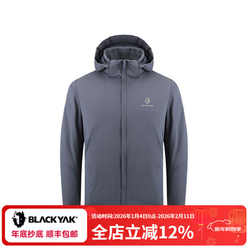 BLACKYAK布来亚克2025秋新款男户外休闲P棉金标保暖夹克棉服外套上衣 灰绿色 180 /96A