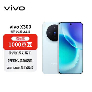 vivo X300 16GB+1TB 自在蓝 蔡司2亿超级主摄 蔡司APO超级长焦 5年持久流畅OriginOS6  【赠话费券】