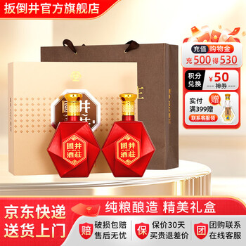 国井白酒 52度红钻 纯粮酿造礼白酒 自饮收藏宴请送礼白酒手提礼盒装 52度 500mL 2瓶