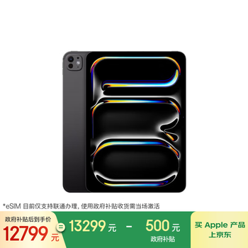 Apple/苹果【教育优惠】iPadPro11英寸M4芯片2024年平板电脑(2TBeSIM版/纳米纹理玻璃/MWRW3CH/A)深空黑