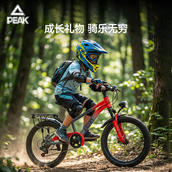 匹克山地自行车山地车自行车学生12到18岁自行车儿童自行车6-12岁 白羊座|火焰红7速+碟刹+礼包 22寸【适用身高140-165cm】