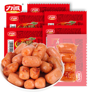 力诚玉米热狗肠热狗棒香辣香脆火腿肠烤肠办公室休闲零食即食脆皮香肠 台式小香肠-香辣味 24g*30包 【4月7到期 】 香辣肠