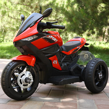 儿童电动摩托车2-7岁男女孩电瓶车小孩可坐人充电遥控玩具车童车 红色
