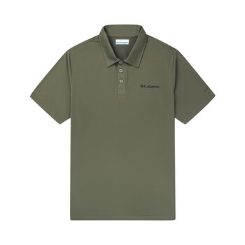 哥伦比亚（Columbia）户外男子吸湿速干运动休闲POLO衫短袖T恤AE3614-397 M 绿色