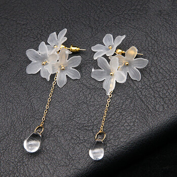 古装古风古典耳环宫廷耳坠无耳洞耳夹文艺汉元素花朵s8悠悠白色耳钉