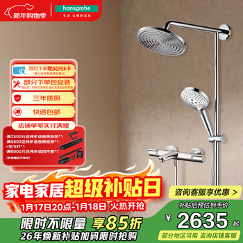 汉斯格雅（Hansgrohe）普通花洒套装双飞雨240分体式下出水圆顶喷