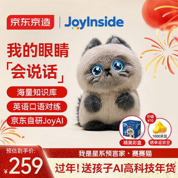 京东京造AI毛绒玩具儿童玩具JoyInside智能AI对话机器人新年礼物 赛赛猫