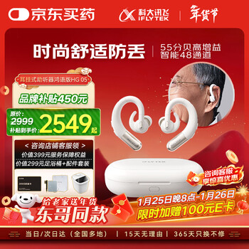 科大讯飞【东哥同款】耳挂式助听器老年人专用隐形年轻人重度听损 鸿语05