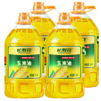 长寿花玉米油非转基因物理压榨食用油烘培油 5L*4桶