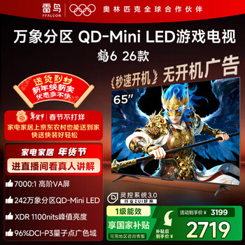 FFALCON雷鸟鹤626款 65英寸 万象分区QD-MiniLED1100nits 高阶VA安桥音响288Hz高刷 平板游戏电视65R69A
