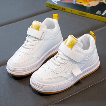卓态adidasnike女童鞋子春儿童低帮板鞋防滑软底黑白熊猫运动童鞋白色