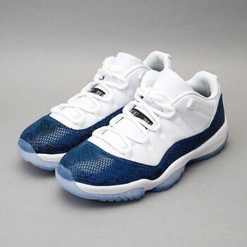 low乔蓝蛇白蓝爆裂纹低帮篮球aj11蓝蛇36