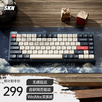SKN毕方 矮轴机械键盘 轻薄三模键盘 便捷办公键盘 iMac/iPad无线键盘 Gasket结构 自研网页驱动  电【矮茶轴】 三模 81-90
