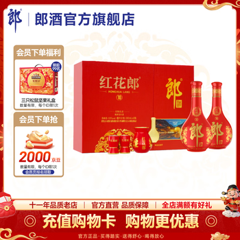 郎酒  红花郎·10 （红十） 53度酱香型白酒 双瓶礼盒 500mL 双瓶礼盒装
