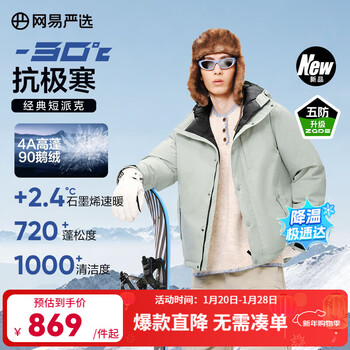 网易严选中国大鹅x燕云联名款地表强温90白鹅绒短款派克羽绒服-30℃抗寒 A款25秋冬-银川蓝 XL
