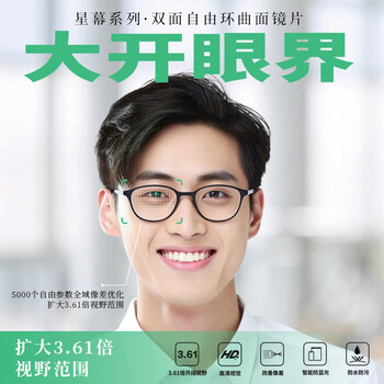 汇鼎镜片官方1.74超薄非球面配眼镜防蓝光近视眼镜片配镜星幕 星幕自由环曲面-防蓝光 1.60