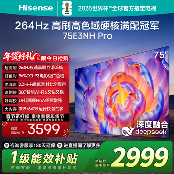 海信电视75E3NH-PRO 75英寸 264Hz 超疾速高刷 硬核满配冠军 AI语音 智慧屏超薄大屏平板电视机 75英寸 【基础版】