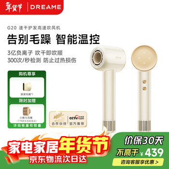 追觅韶光G20家用电吹风恒温速干吹风筒负离子高速护发无叶吹风机送礼礼物 星月白AHD7 情人节礼物