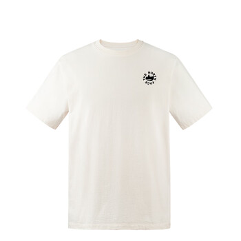 The North Face北面男女同款印花短袖T恤户外透气 米白色/QLI XL