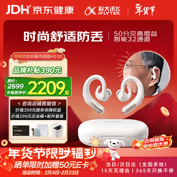 科大讯飞年货送礼 耳挂式助听器老年人耳聋耳背专用隐形年轻人重度 鸿语03