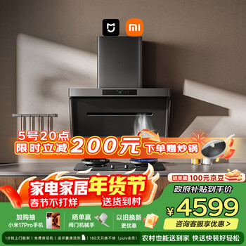 米家小米抽吸油烟机炉灶套装净烟机P1升级款P1PRO以旧换新上门安装家用大吸力【定时燃气灶套装】MJ04C