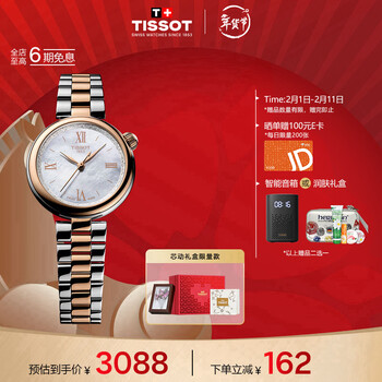 天梭（TISSOT）小美人系列星光款女表 瑞士石英女士钢带时尚表芯动礼盒新年礼物