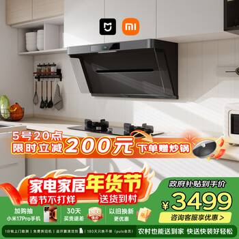 米家小米抽吸油烟机净烟机P1以旧换新大吸力一级能效上门安装【天然气智能套装】免拆洗MJ04CY
