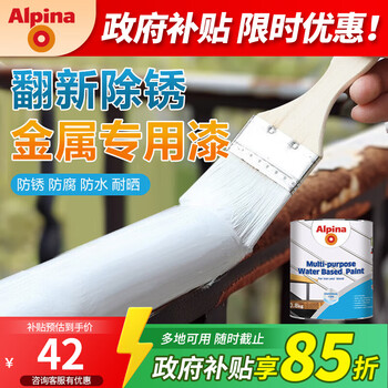 阿尔贝娜金属漆水性油漆自刷铁门栏护杆不锈钢防锈防腐翻新改色漆户外通用 白色 2.5KG