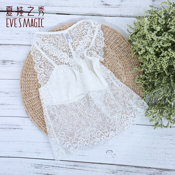 夏娃之秀性感美背一体式吊带背心女内搭舒适蕾丝女打底内衣 白色背心(款1) L