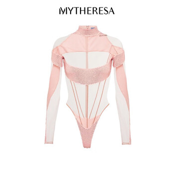 Mugler【限时折扣】【独家发售】 女士 拼接连体紧身衣 P00683016 粉色 M CN 165/92