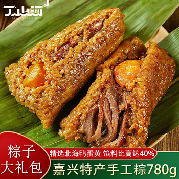 丁山河粽子大肉粽蛋黄肉粽梅干菜嘉兴特产真空手工粽子端午节780g共6只