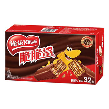 雀巢（Nestle）脆脆鲨威化饼干巧克力味32条/盒595.2g 休闲零食下午茶【临期】