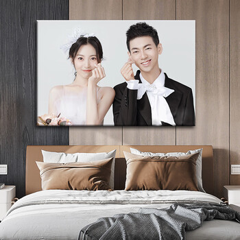 挂墙相框3648寸无框油画定制影楼床头结婚照片 横版 24寸(40x60cm)