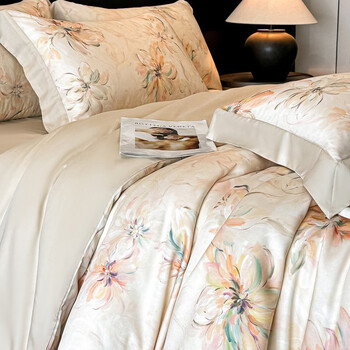 J.H.Longess60支高密莱赛尔丝滑四件套 天然植物纤维床上被套床单套件 YC-木棉 1.8m 床单款 (被套200*230cm) 套件