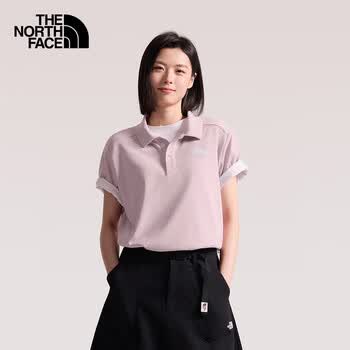 The North Face北面男女同款速干短袖Polo衣户外透气  粉色/0SO L