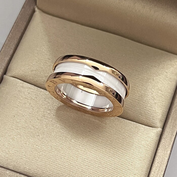 hadassahbv小红人慈善款戒指男女宝家925弹簧黑白瓷情侣对戒 情节礼物