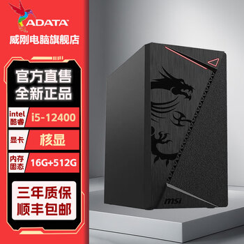 威刚12400F 5060 16G 512G 1T台式机组装电脑游戏整机电竞家用办公小主机 配置二:I5 12400+16G+512G核显