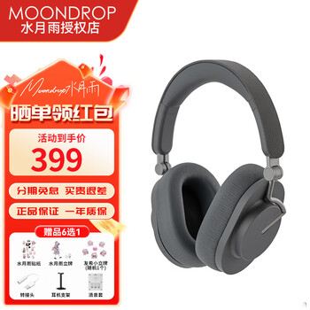 水月雨羽翼 Edge 头戴式蓝牙耳机ANC主动降噪便携可折叠hifi长续航蓝牙5.4头戴耳机 羽翼edge 灰色